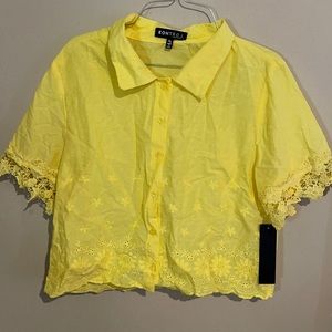 Yellow crop blouse